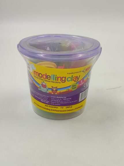 Kores Kool Clay | 225 Grams Bucket | 3 Moulds | Non-Toxic | Non-Drying | Non-Hardening | Scented Clay