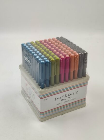 Pentonic 0.7 mm Ball Point Pen Tumbler Pack | Vibrant Multicolor Body | Blue Ink | Set of 100