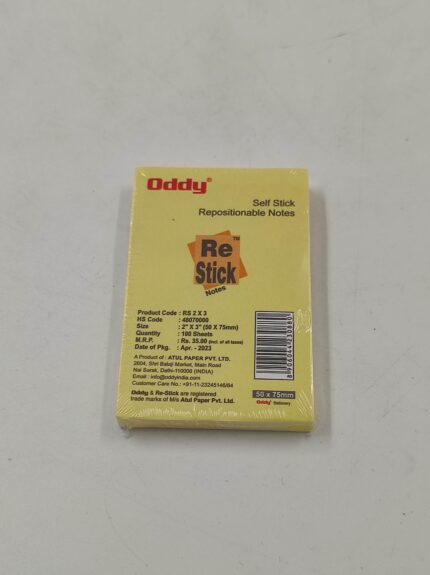 Oddy Stick Pad Yellow 2''x3''' Yellow Pack Of 10