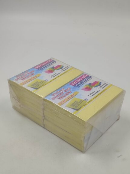 Write On Stick Pad Yellow 3''x4'' Yellow  Pack Of 12