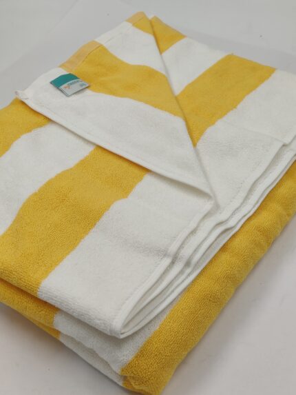 POOL TOWEL YELLOW WHITE 92 X 123 ( 550 GSM )